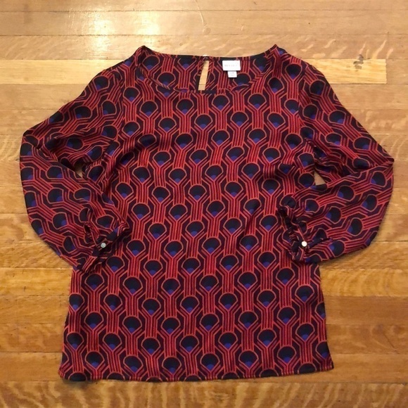 MERONA silky pajama style blouse. - Picture 1 of 3